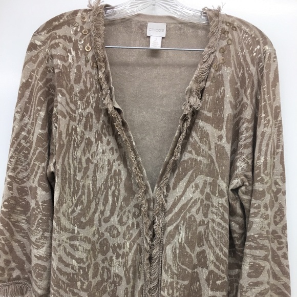 Chico’s Lightweight Animal Print Jacket - Picture 1 of 10